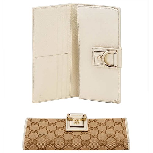 Brun Gucci Continental Ornement Anneau Portefeuille